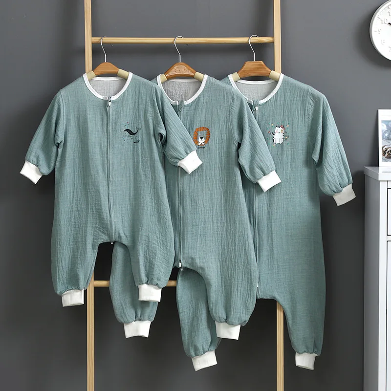 Toddler Sleepsack Long Sleeve Baby Infant Sleep Gown Muslin Newborn Split Leg Cotton Sleeping Bag Spring