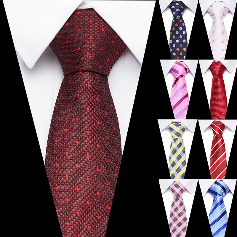 

100% Silk Men Solid 7.5cm Tie Fashion Neckties Classic Men's Stripe Blue Wedding Ties Jacquard Woven Polka Dots Neck Ties