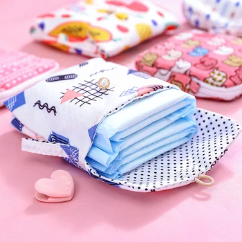 

New Tampon Storage Bag Sanitary Pad Pouch Women Napkin Cosmetic Bags Organizer Ladies Makeup Bag Girls Tampon Holder Organizer