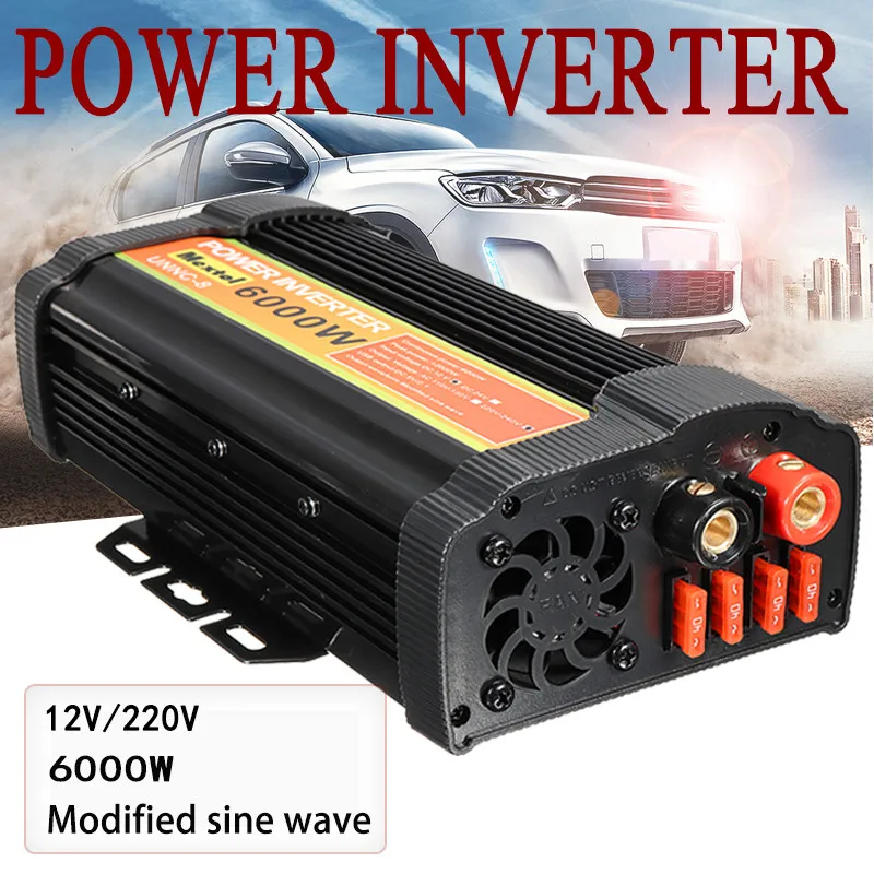  Dual USB Max 12000 vatios 6000W inversor de corriente DC 12 V a CA 220 voltios convertidor de carga