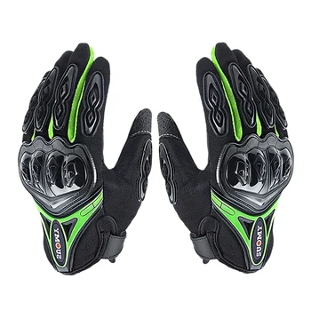 

1 Pair Full Finger Summer Motorcycle Gloves Touch Screen Off-Road Anti-Fall Gloves - Green M L Xl