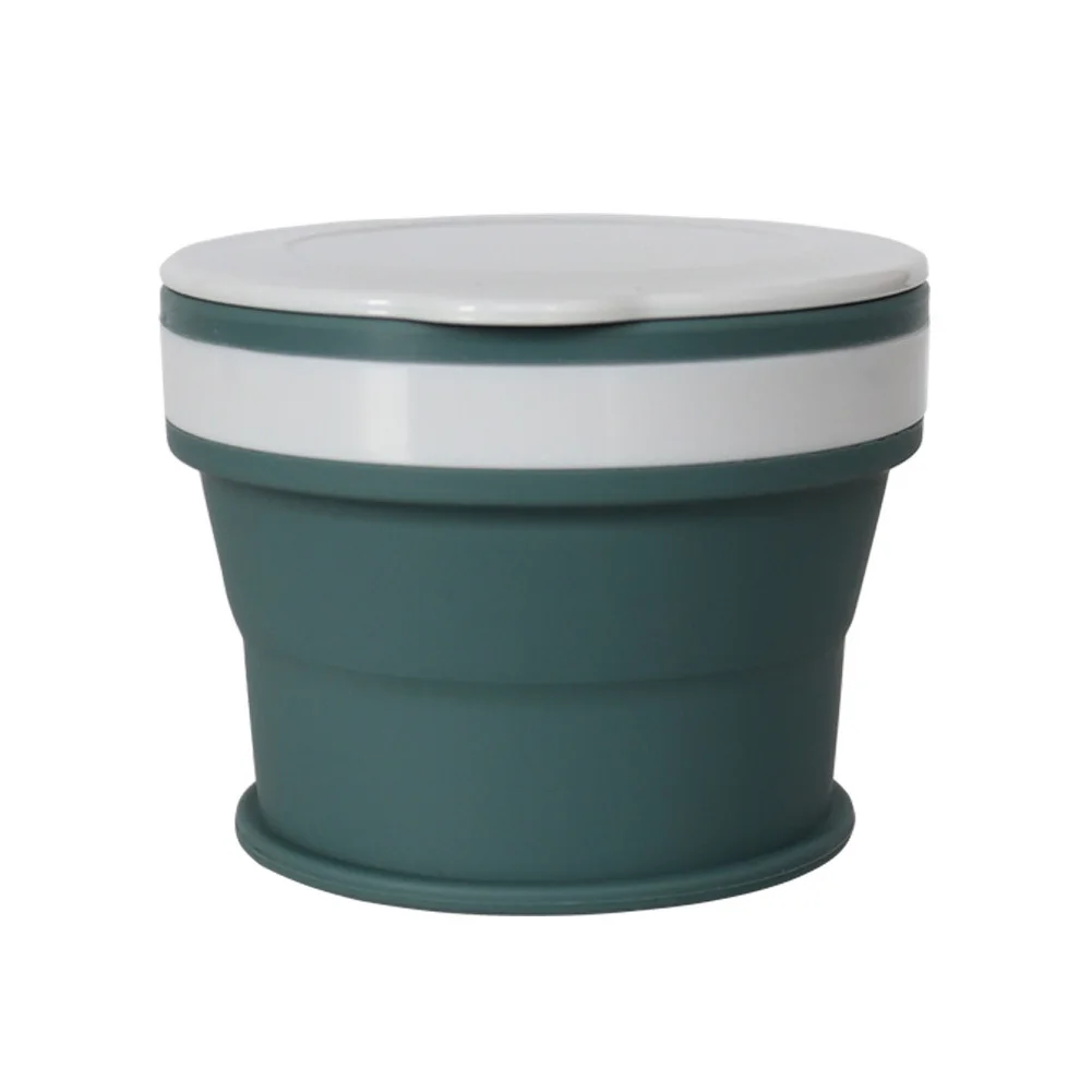 Складной домашний кофе герметичный офисный портативный чай Кемпинг силиконовая кружка для походов - Цвет: Dark Green