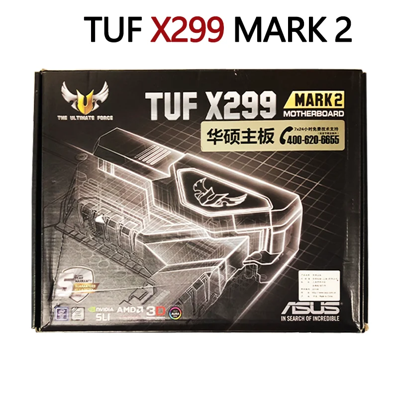 Asus TUF X299 MARK 2X299 LGA 2066 DDR4 Dual M.2 USB 3,1 настольная материнская плата используется 90% Новинка