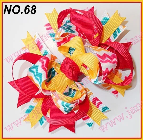 500 шт 4,5 ''шеврон волосы банты девушки банты из бутика фанки слоистых Hairbows бутик фанки лук