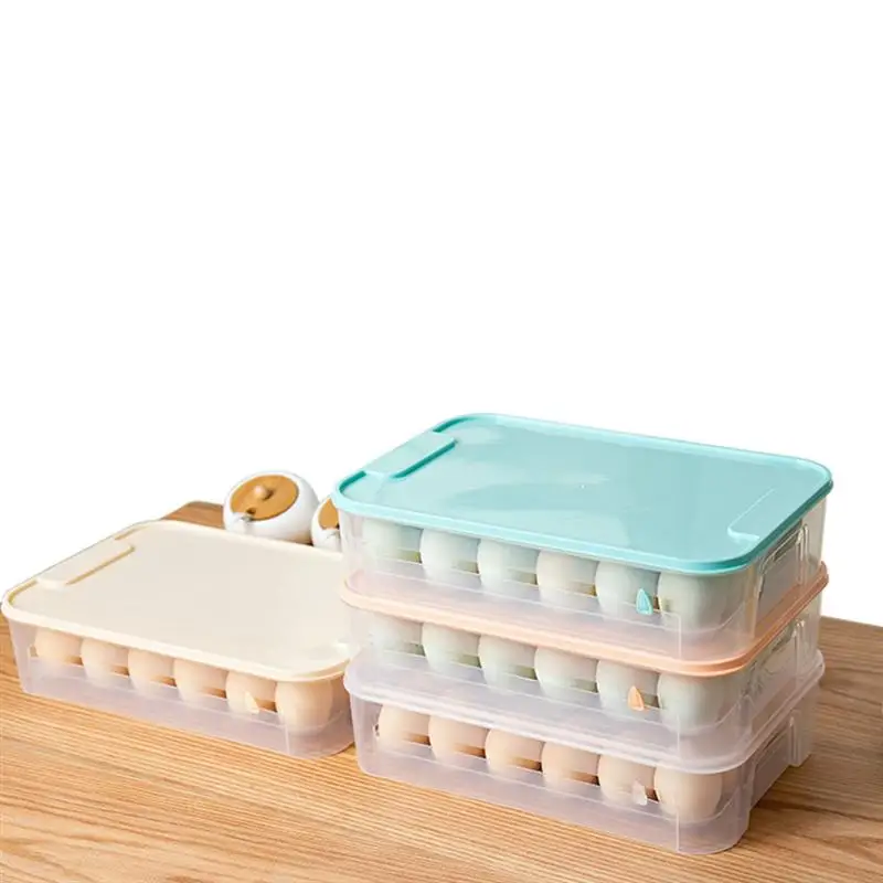 Egg Protective Case Stackable Egg Box Eggs Storage Container with Cover for Home Shop Kitchen