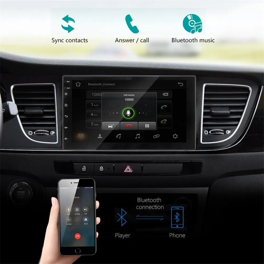 2Din Android 9 1 автомобильный радио мультимедиа Vedio плеер GPS навигация для VW Golf 7 Peugeot 307