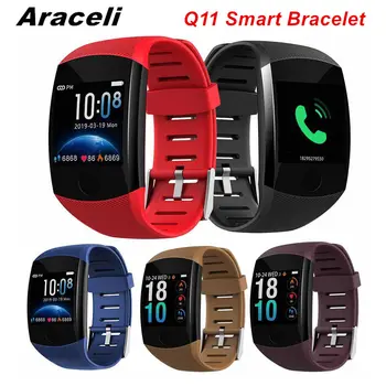 

Q11 Smart Bracelet Waterproof Fitness Big Touch Screen OLED Heart Rate Time Smartband Activity Tracker Watch Q11 Smart Wristband