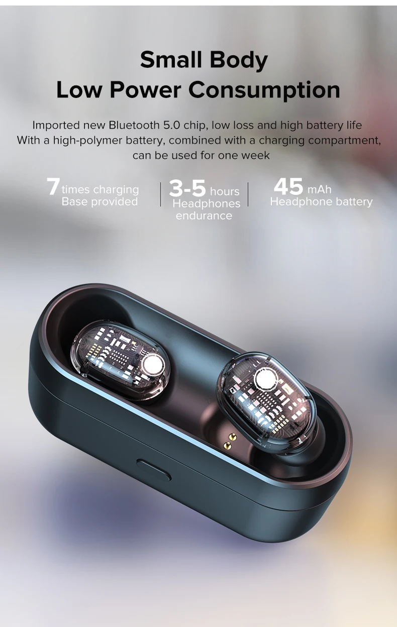 Мини Bluetooth 5,0 наушники TWS беспроводные стерео Noice снижение спортивные наушники для iPhone Прозрачные Вкладыши с зарядным ящиком
