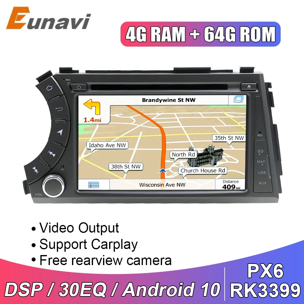 Eunavi 2 din android автомобильный мультимедийный плеер для Ssang yong Ssangyong Actyon Kyron DVD Авто