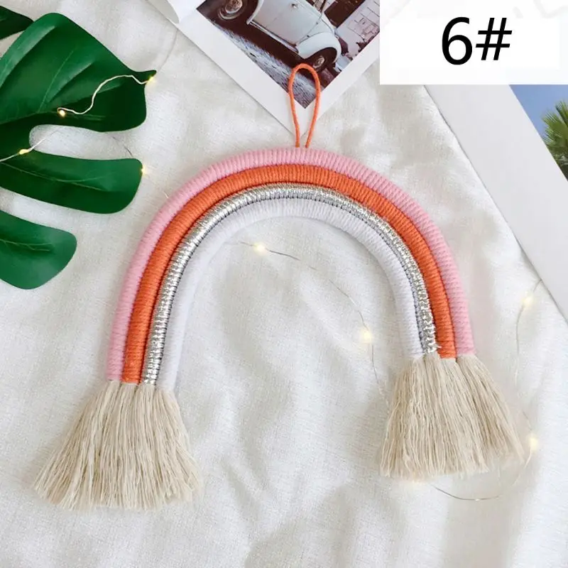 Rainbow Handmade Weaving Ornament Nordic Simple Kid Room Wall Decoration Hanging Home Decoration Accessories - Цвет: 6-L