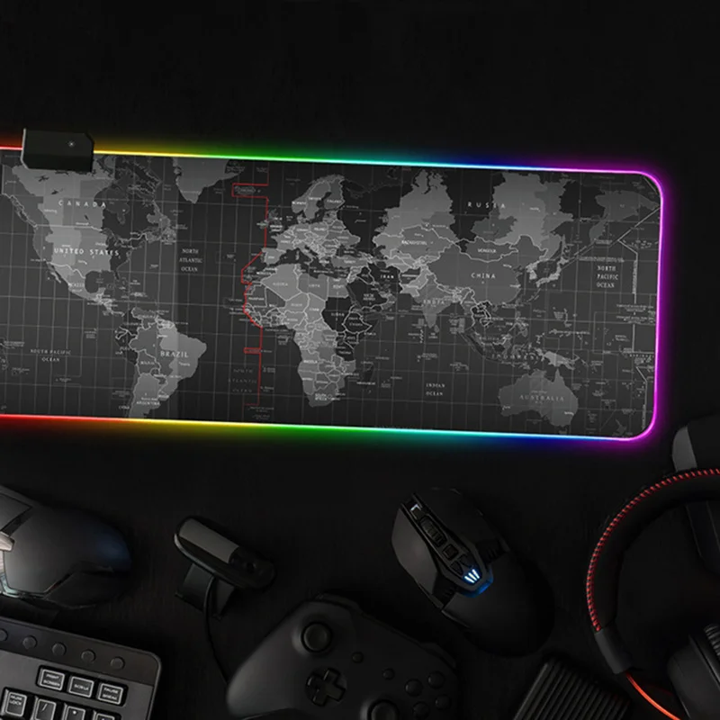  Large Gaming Mouse Pad Gamer World Map Locking Edge Keyboard Mouse Mat Gaming Grande Desk Mousepad 