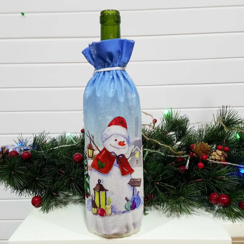 1 шт. креативное рождественское красное вино набор бутылок Рождество ужин вечеринка Санта Клаус Снеговик Олень крышка бутылки Рождественский подарок сумка