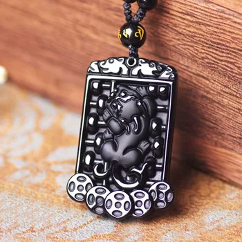 

Open-light natural obsidian pendant pendant five money items fall men and women to recruit money transfer jewelry couple hanging