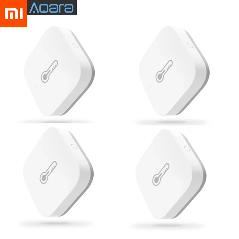 Aqara 4Pcs Xiaomi Aqara умный датчик температуры и влажности воздуха работает с Android IOS APP управление - Color: Aqara 4Pcs