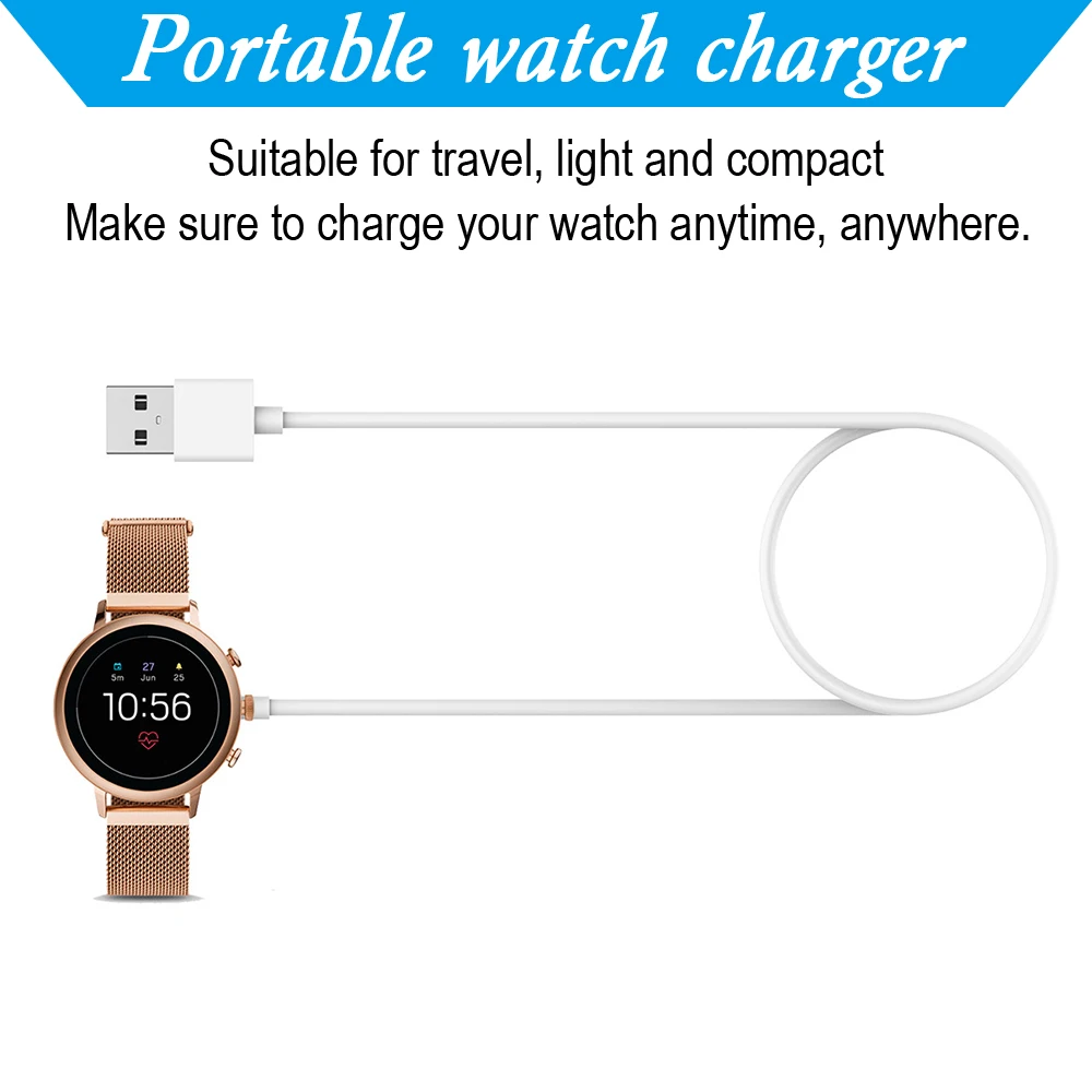 Applicable to fossil smart watch charger fossil 4th generation heart rate magnetic suction charging wire
