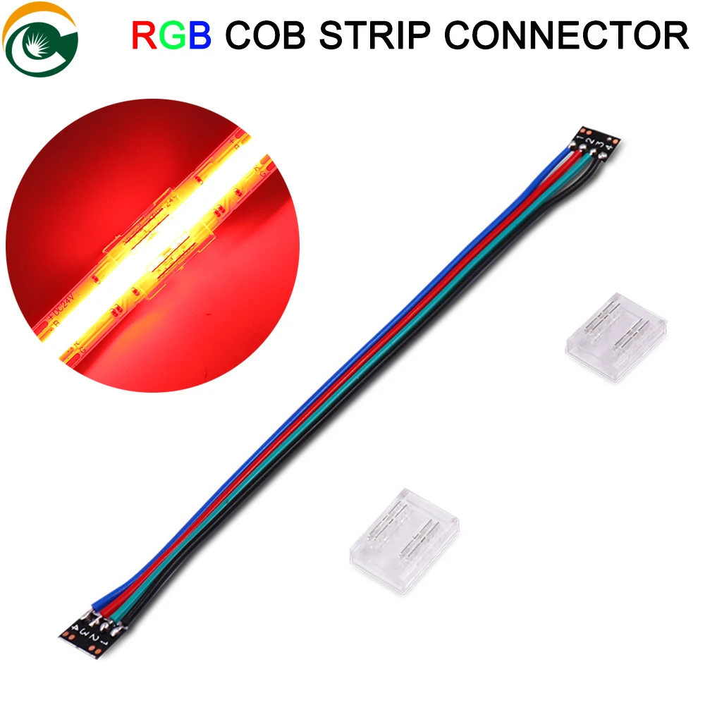 3pcs 10mm RGB COB Strip Fast Connector 4pin Head Wire Head for RGB FOB LED  Light Bar Solderless Connecting|LED Strips| - AliExpress