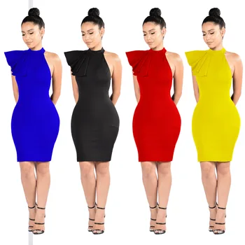 

clothing OWLPRINCESS 2020 New Tight Turtleneck Sleeveless Stitching Dress