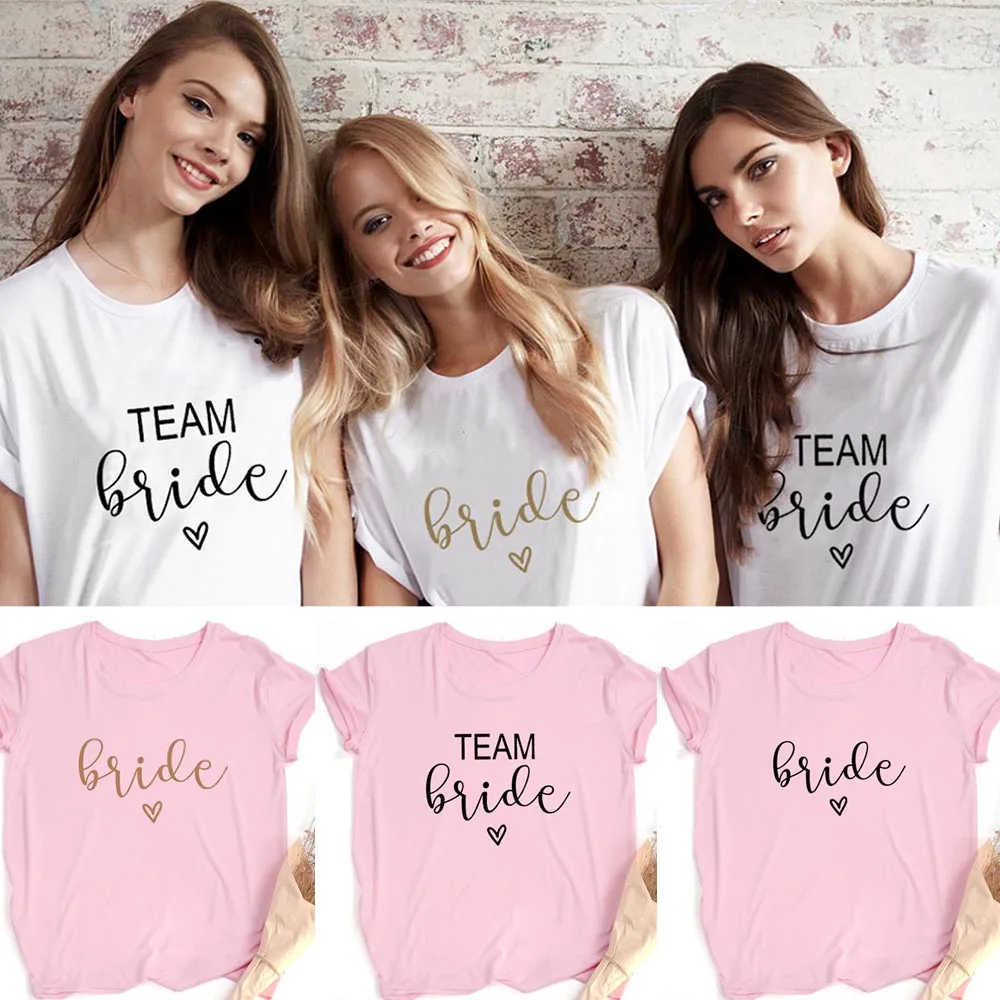 Tops Graphic t-Shirt Tees Short-Sleeve Hipster Team Wedding Party Bride-Print Bachelorette