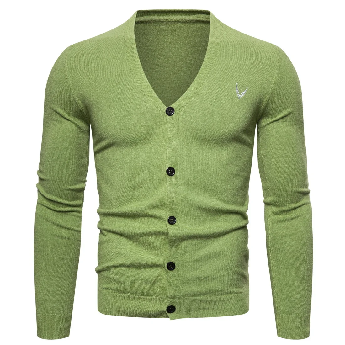 YM039 67#果绿色 针织开衫 (1).JPG