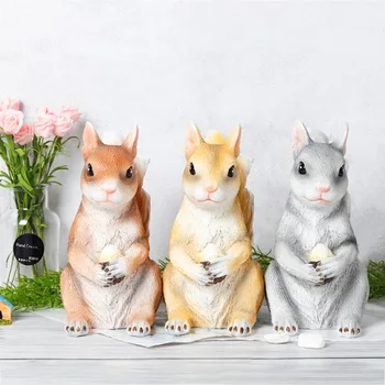 

8" Creative Simulation Animal Cute Squirrel Sitting Sciuridae Home Decor Christmas Present Resin Action Figure Toy BOX 20CM X344