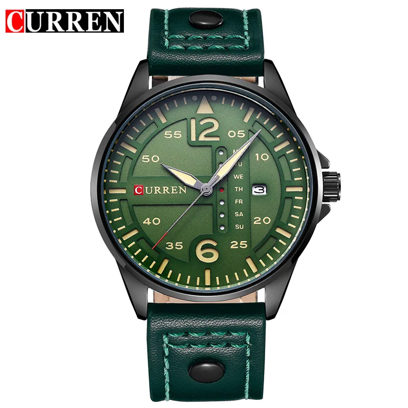 GrBGr Модные Роскошные мужские часы CURREN с кожаным ремешком, повседневные мужские деловые спортивные часы, кварцевые военные водонепроницаемые часы Relogio Masculino#4 - Цвет: GrBGr