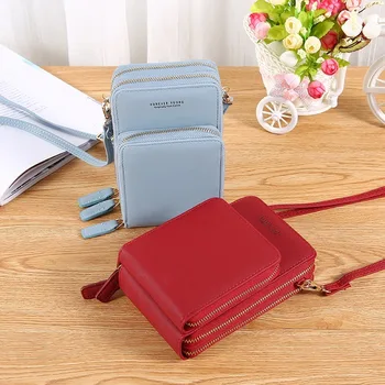

2020 Bag Fashion Large Capacity Messenger Bag Solid Color Multi-Function Women's Messenger Wallet Shoulder Bag