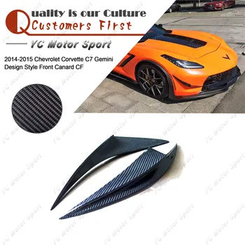 

Car Accessories Carbon Fiber Gemini Design Style Front Canards Fit For 2014-2019 Corvette C7 Front Bumper Canard