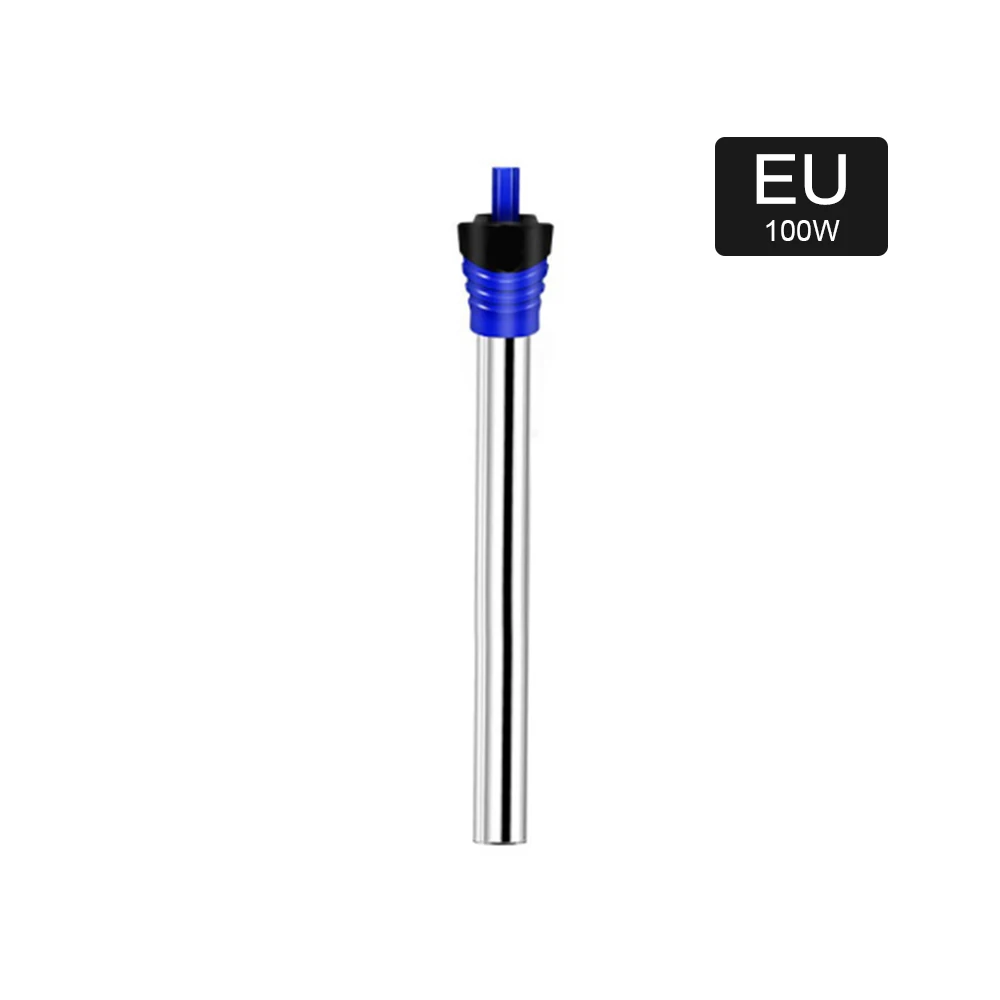 EU Plug 100W 50 Вт/100 Вт/200 Вт/300 Вт/500 Вт погружной аквариумный нагреватель аквариумный аквариум из нержавеющей стали термостат нагревательный стержень - Цвет: EU Plug 100W