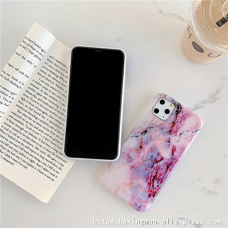Синий мрамор с эффектом трещин чехол для телефона для iphone 11promax XR XAMAX чехол для iphone 6 7 8 плюс Забавный геометрический комбинированный узор чехол s кольцо