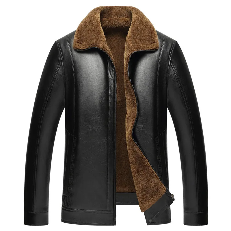 

Leather Jackets 2019 Winter Warm Windproof Plus Size Punk Motorcycle Biker Jacket Thickened Plus Velvet Men Coats Streetwear
