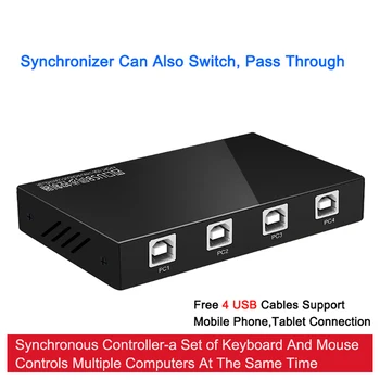

Switch KVM Switch 4 Port 4K USB Switch HDMI Switcher for USB Keyboard Mouse Sharing for Windows Linux Unix Android
