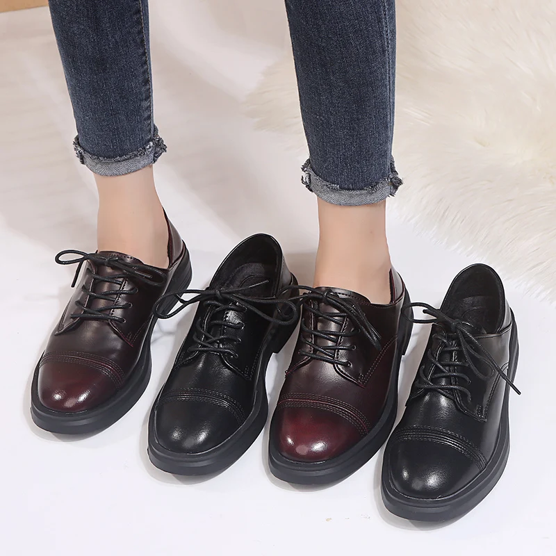 Women Casual Woman Platform Shoes Autumn Oxfords Women's Modis Shallow Mouth Round Toe Flats British Style All-Match Fall