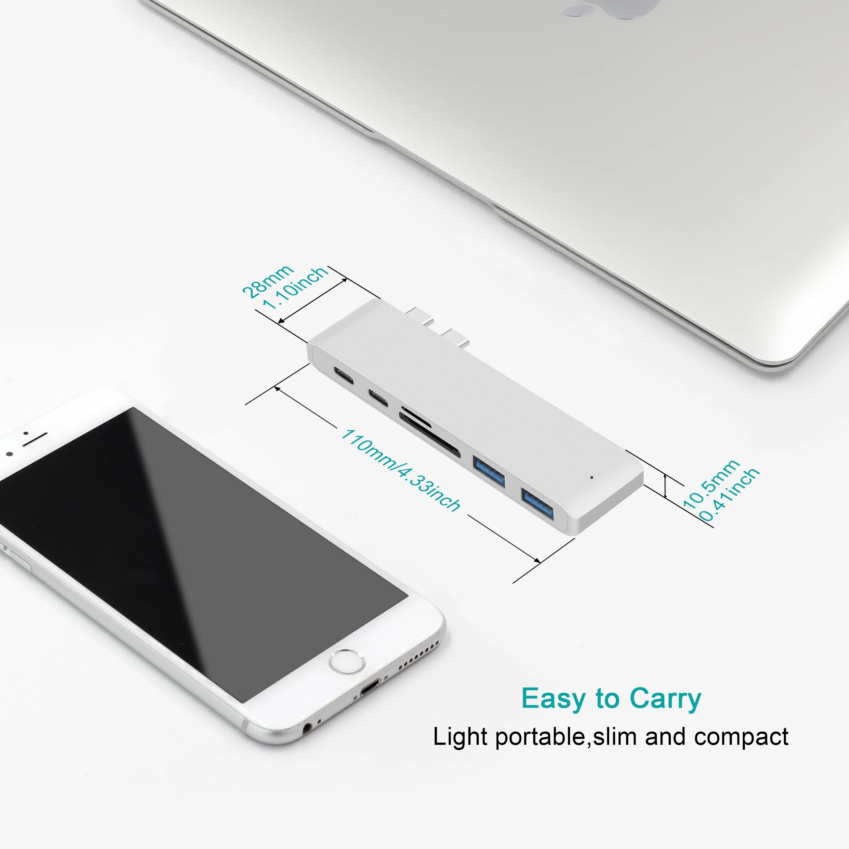 USB C концентратор для Macbook Pro 13 type C концентратор адаптер для ноутбука Dual type C To Thunderbolt 3 USB 3,0 устройство для чтения карт SD TF многофункциональный концентратор