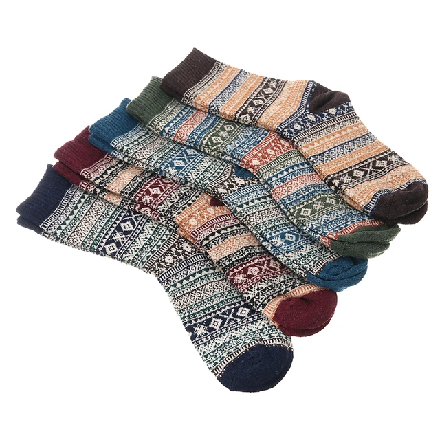 5 paires Adulte Chaussette Thermique Chaussettes Homme Hiver Chaud Doux Laine  Chaussette Épaisse Contre le Froid Nordique Confortable Style Unique -  AliExpress