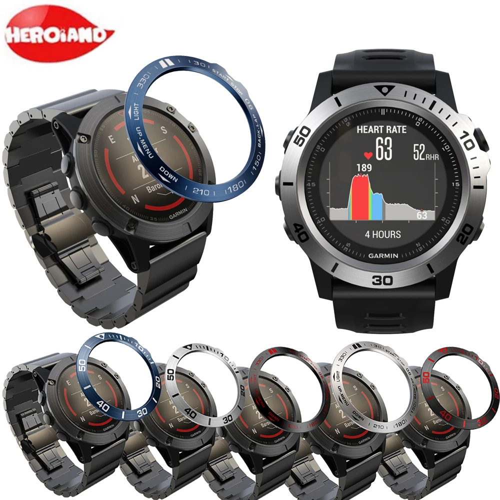 Стильный чехол с ободком и кольцом, клейкая Крышка для Garmin Fenix 5X/3, защита от царапин, металлический чехол, Смарт-часы для Garmin Fenix 5X