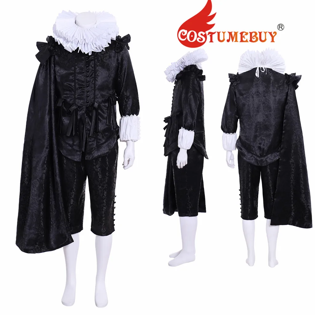 Cosplaydiy Tudor Elliettiano Mens Black Outfit Tulipano Febbre Corna Sandvocinturino Costume Cosplay L320