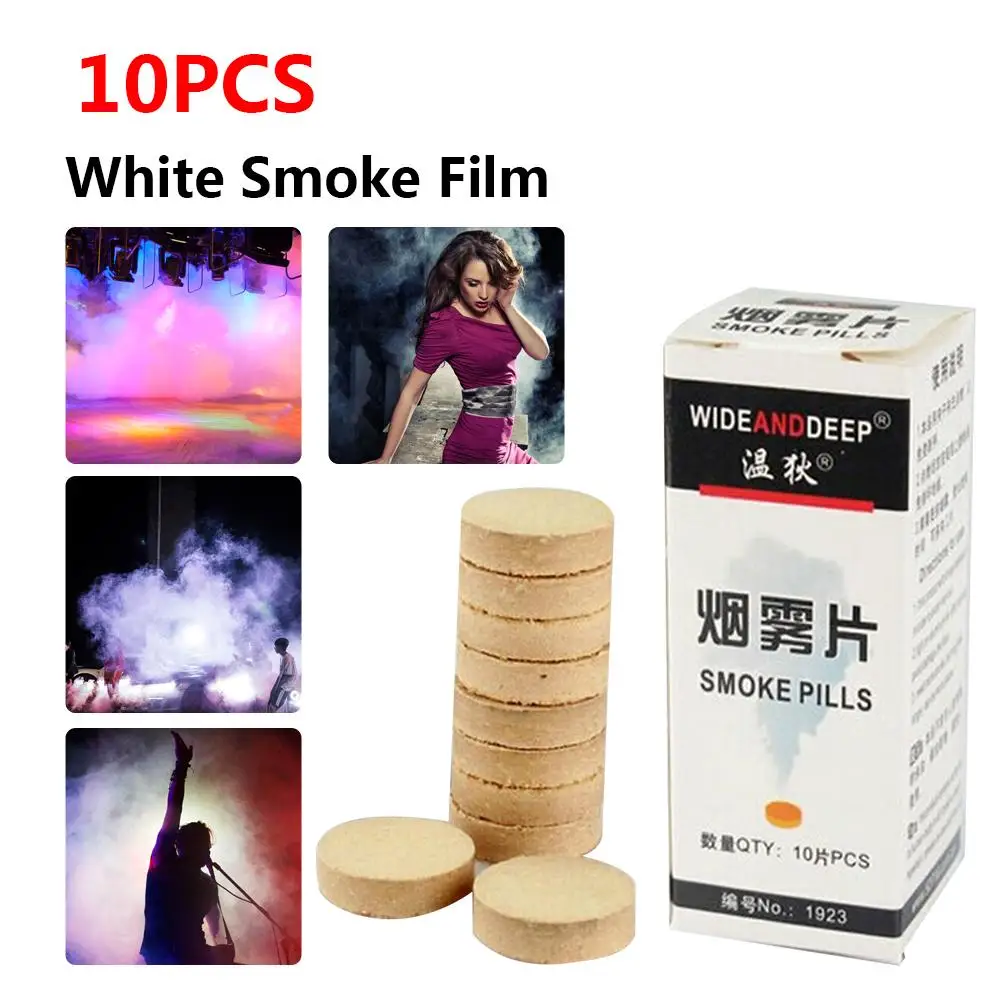 10Pcs White Smoke Piece Smoke Cake Air Purification Demonstration Wedding Decoration Photography Props Round Pills Smoke Film