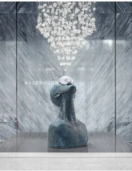 

Black chandelier Buddha is Zen and black stone art new Chinese style complex classical Guofeng martial arts hall tai chi teahous