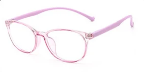 transparent purple Kingswit анти Синие лучи компьютерные очки детские очки для защиты компьютера глаз ретро очки uv400 - Цвет оправы: transparent purple