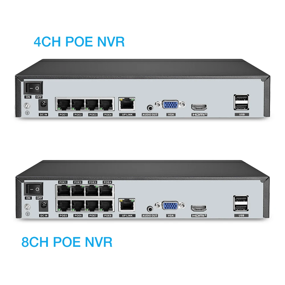 Super 8MP H.265 POE NVR Video Recorder IP Camera CCTV System ONVIF Network Face Detect P2P Video Surveillance Camera
