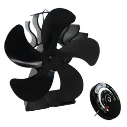 5-Propeller Stove Fan Fireplace Fans Quiet Home Fireplace Fans High-Efficiency Thermal Power Fireplace Heating Fans for Home