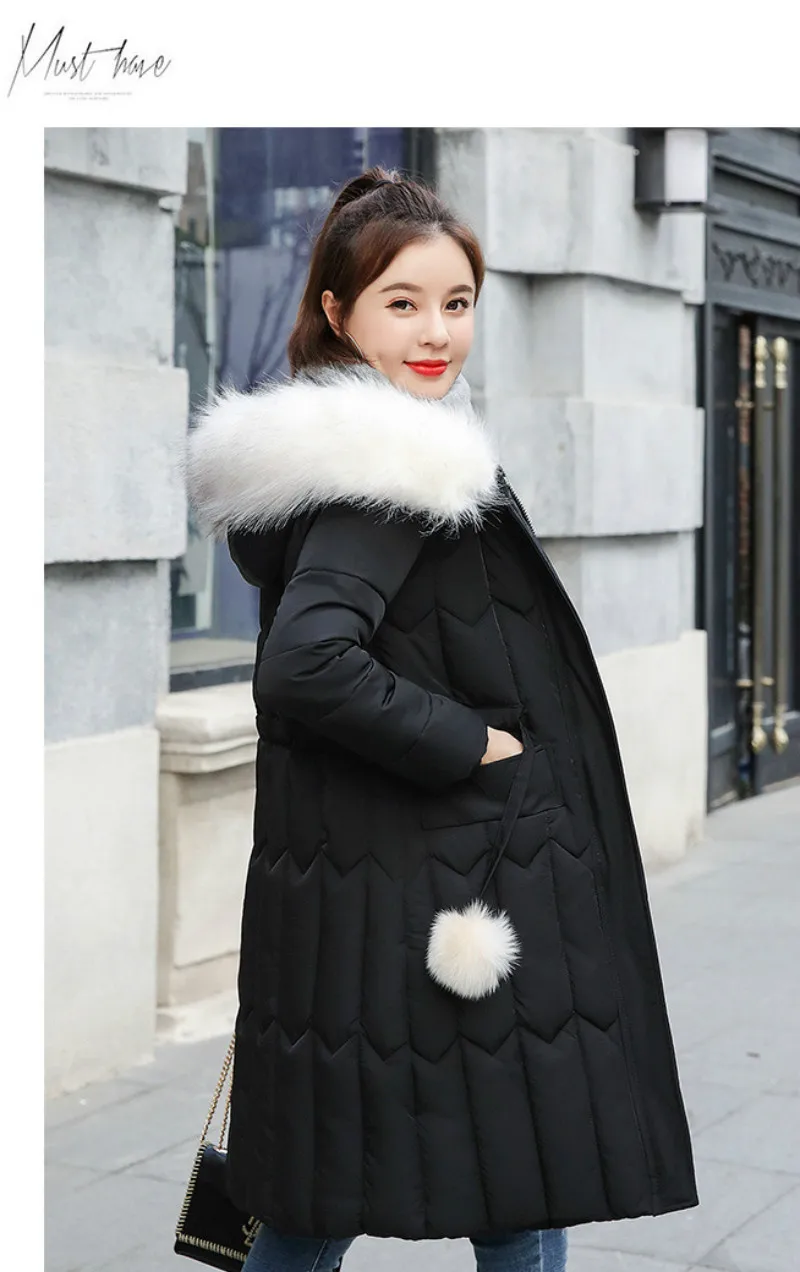 Plus size winter coat women padded cotton hooded women long jacket outwear slim white warm vintage female parka new 2019 DR1195 (2)