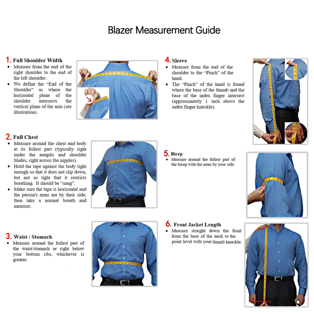 men's Blazer measurement