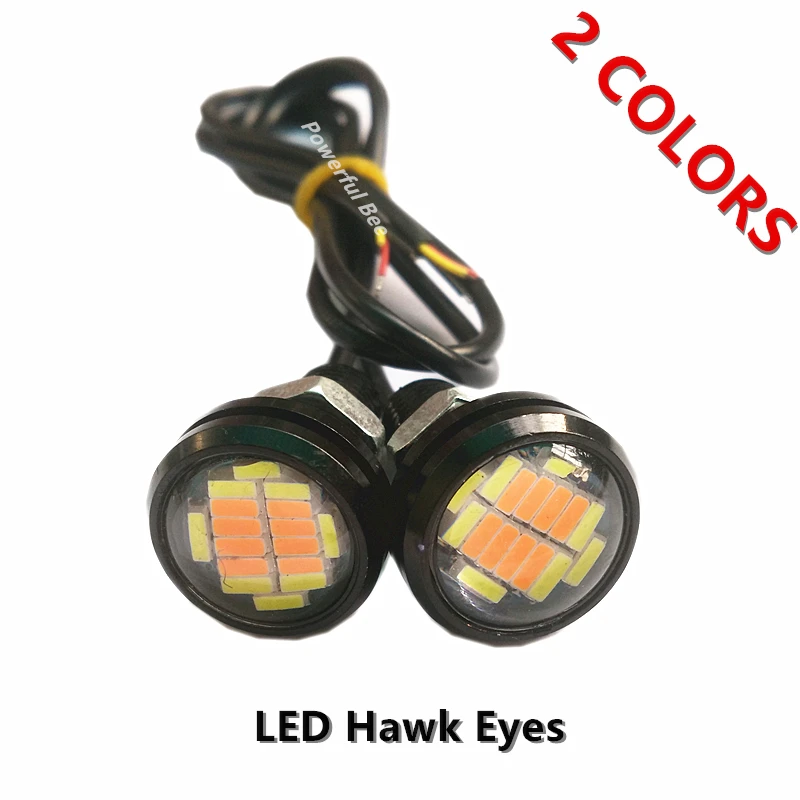 2 x Double colors LED waterproof hawkeyes 2W*2 DRL turn signal lights