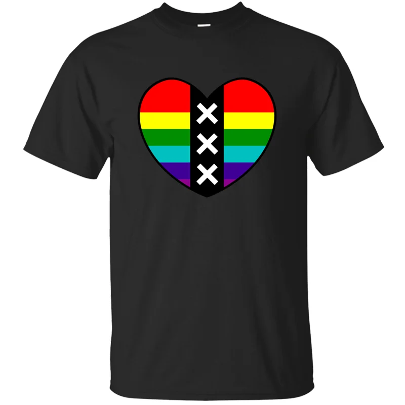 Футболка для мужчин с надписью «Better Gay Pride Heart» и логотипом «Amsterdam стер»,, забавная Мужская футболка, одежда против морщин