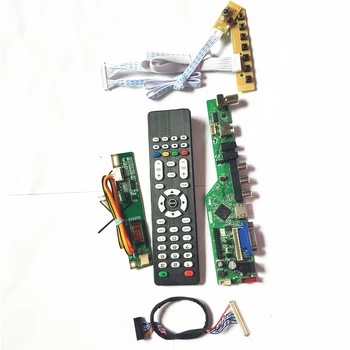 

For LP154WX5-TLA1/TLA2 HDMI VGA USB AV RF LCD panel monitor LVDS 1CCFL 30Pin T.V56 drive card board keyboard+Remote+Inverter Kit