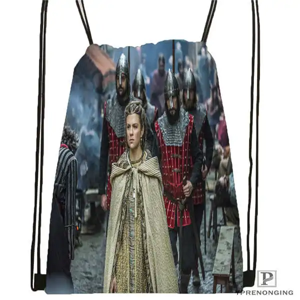 Drawstring Backpack Пользовательские VIKINGS_action_drama_ походная сумка на шнурке милый рюкзак для детей(черная спинка) 31x40 см#20180611-02-92 - Цвет: Drawstring Backpack