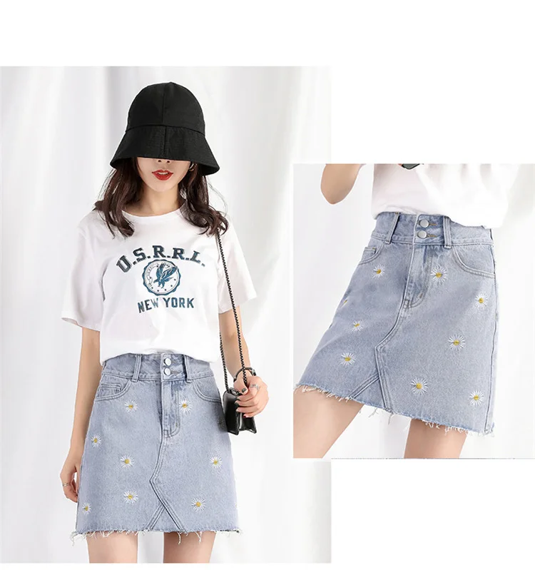 maxi skirts for women Woman 2021 Summer Skirts Womens Harajuku Sexy A-line Woman Jeans Short Skirt High Waist Denim Skirt Jean Korean Fashion Clothing tennis skirt outfits