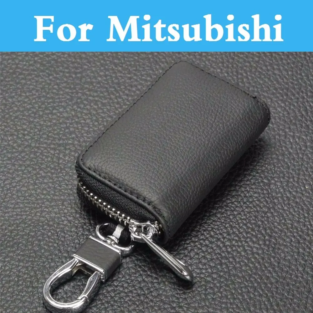 Women Car Key Holder Cow Leather Housekeeper Card Zipper Case For Mitsubishi Asx Pajerosport V73 V93/V97 Outlander Grandis | Автомобили и