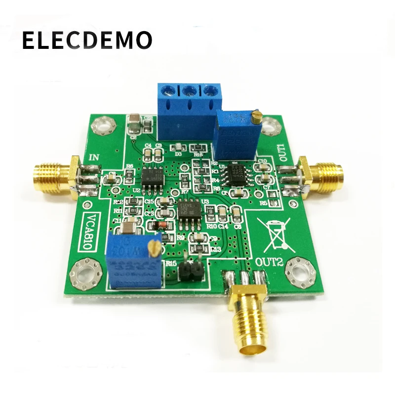 Gain Amplifier VCA810 Module AGC Module Broadband Voltage Controlled Gain Amplifier board Adjustable DA Programming Control